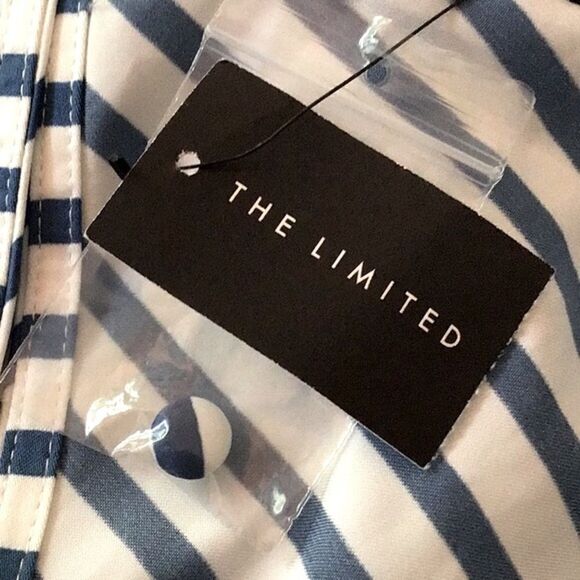 The Limited Blue Nautical Stripe Sleeveless Blouse- NEW - Picture 11 of 13